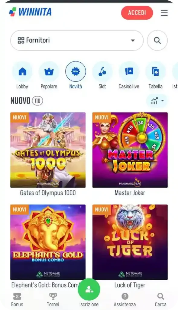 Nuove slot Winnita