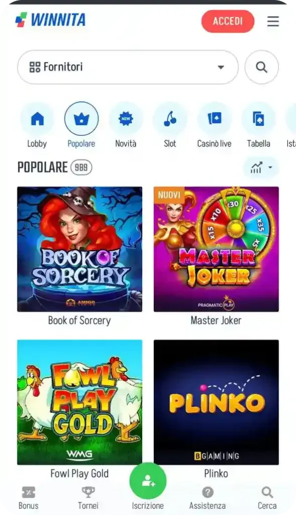 Slot popolari Winnita