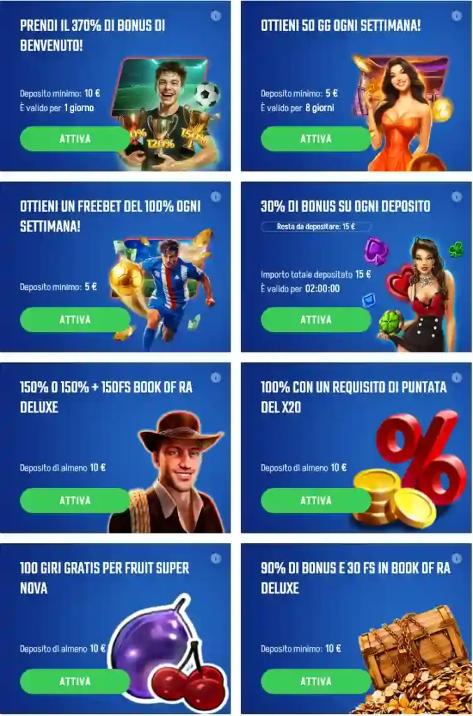 Promozioni e bonus attivi su Winnita: giri gratis, bonus sul deposito, offerte settimanali e premi esclusivi per tutti gli utenti