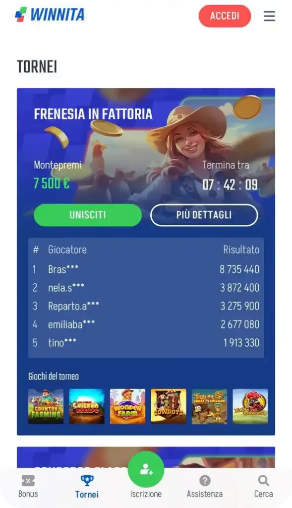 Torneo casinò Winnita