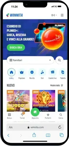 Accedi al sito ufficiale di Winnita o scarica l’app