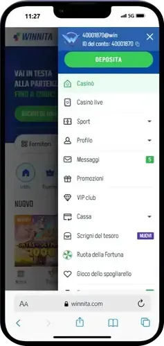 Effettua il tuo primo deposito Winnita casino download