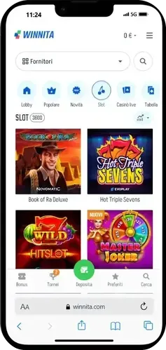 Accedi all’app WinnitaCasino iOS o Android 
